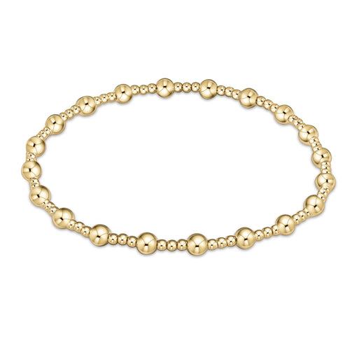Classic Sincerity Pattern 4mm Bead Bracelet - Gold