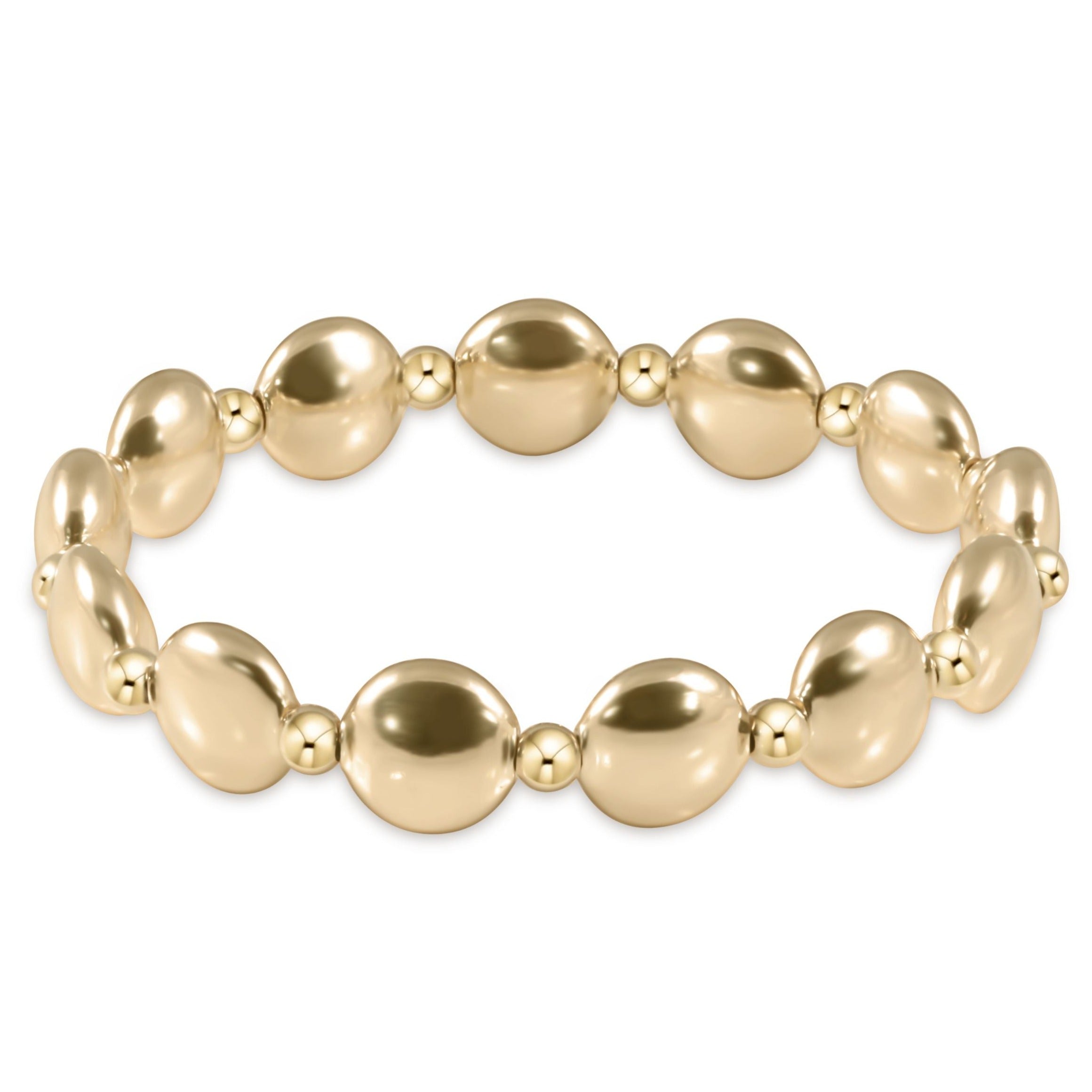 Honesty Gold Grateful Pattern 10mm Bead Bracelet