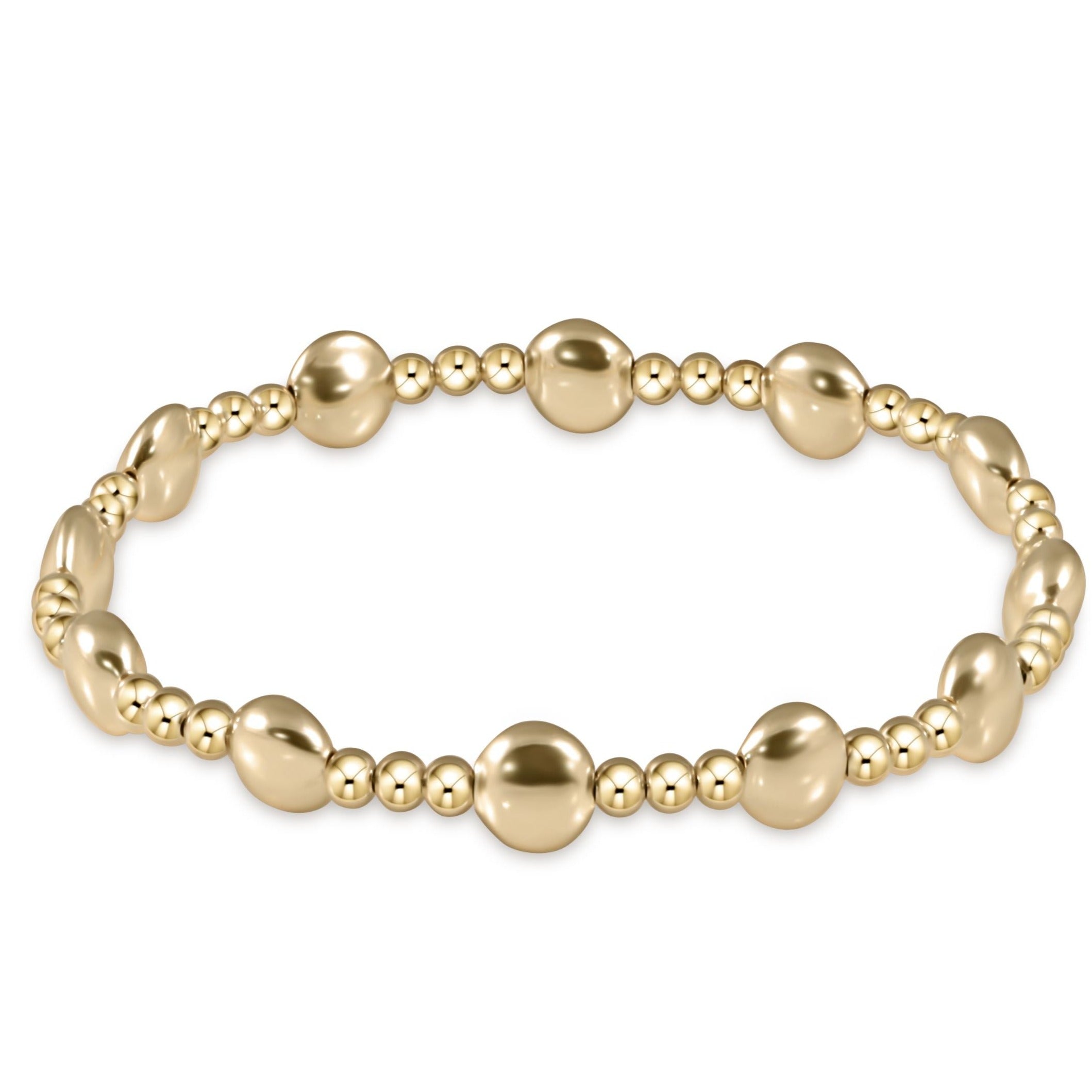 enewton extends - honesty gold sincerity pattern 6mm bead bracelet