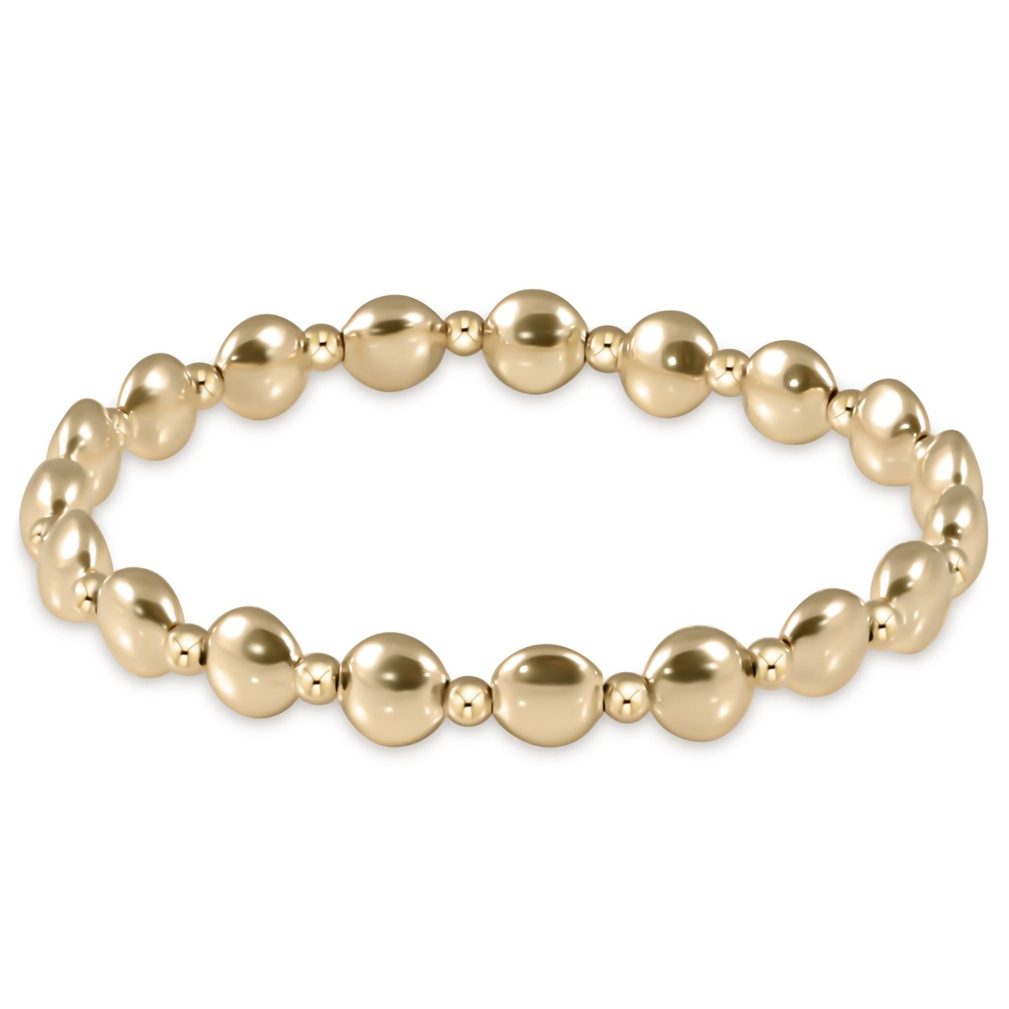 enewton Extends - Honesty Gold Grateful Pattern 6mm Bead Bracelet