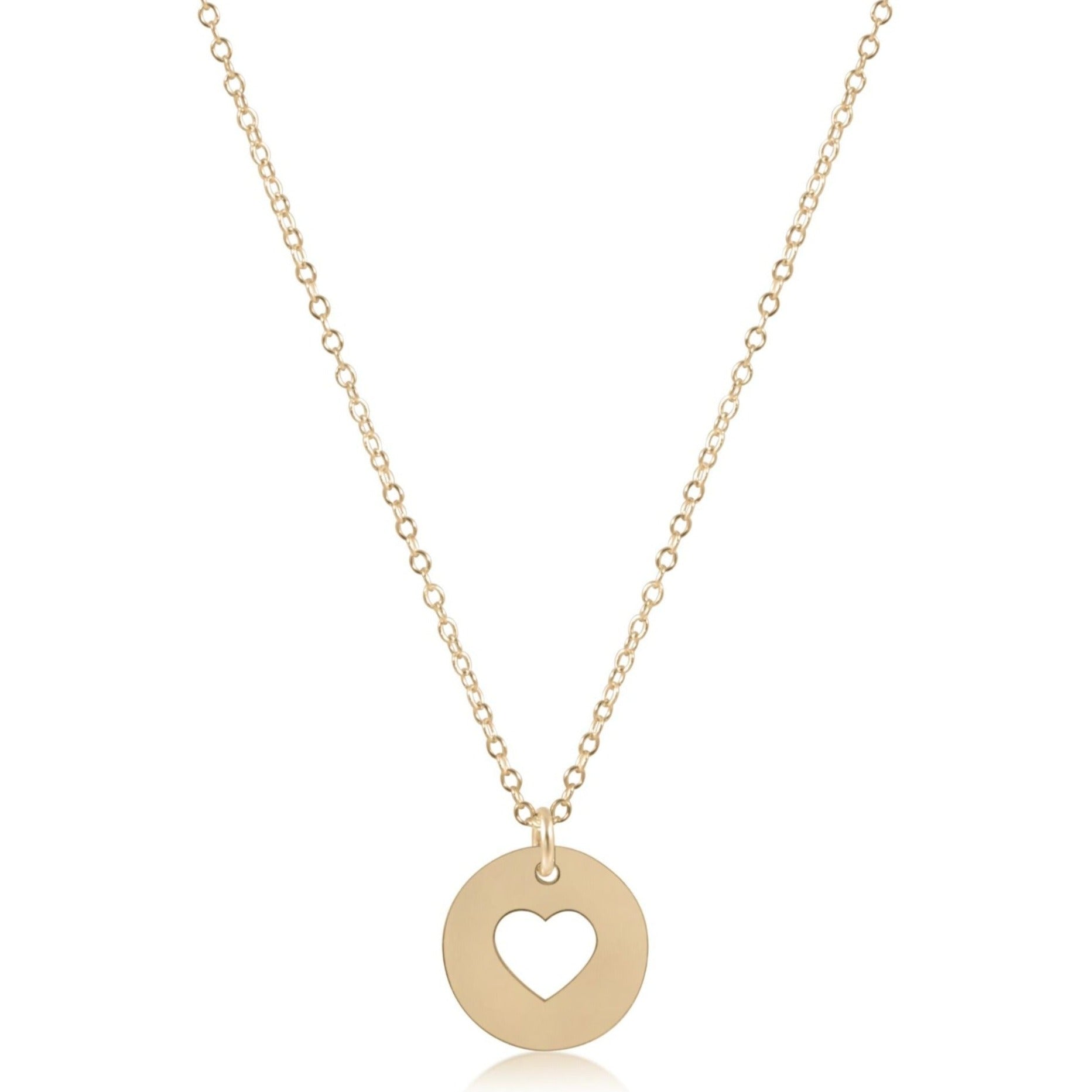 16" Necklace Gold - Love Gold Disc