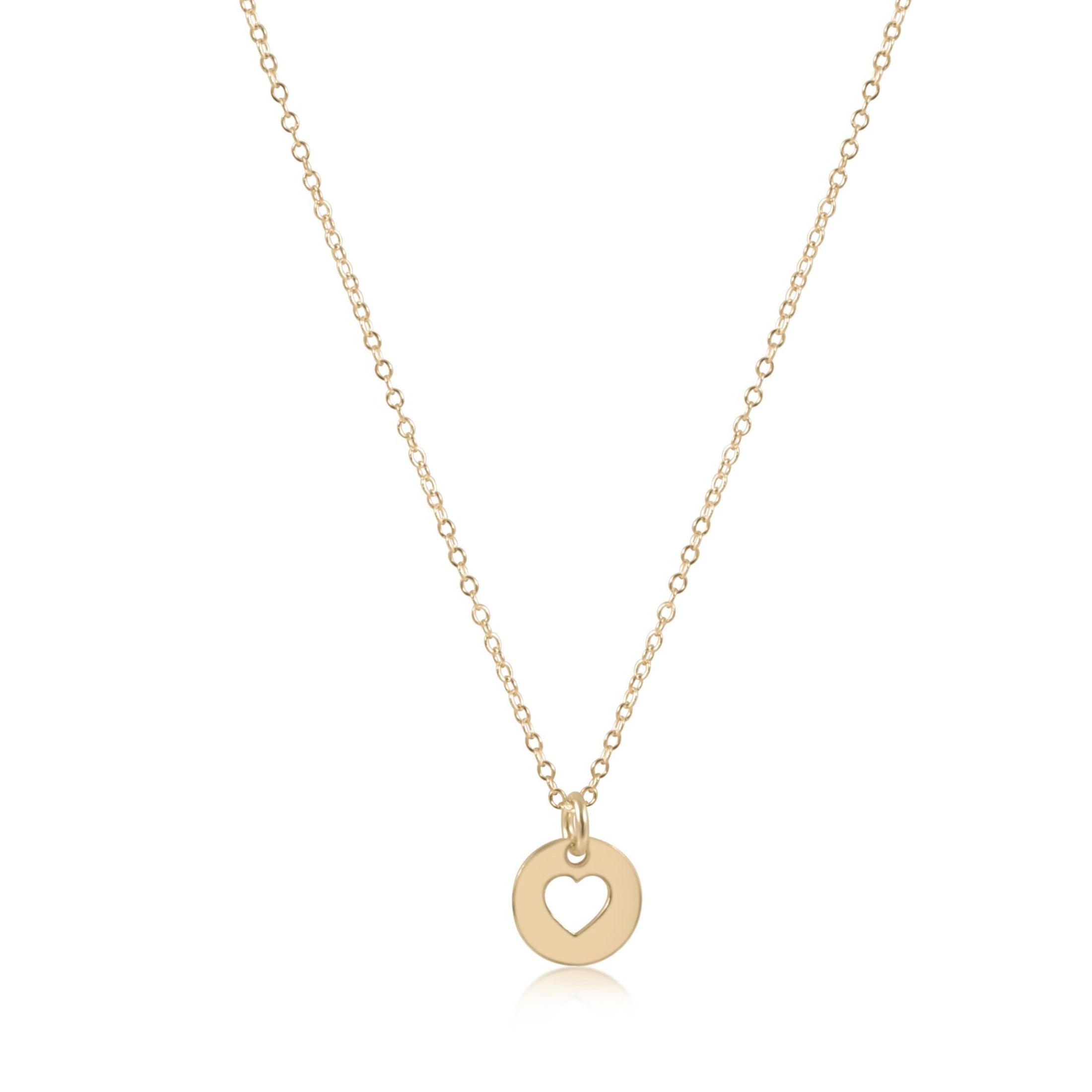 16" Necklace Gold - Love Small Gold Disc