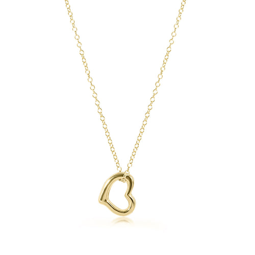Dainty Gold Silver Tone Heart Necklace - Initial Heart Charm Necklace -  Tiny Heart Pendant Necklace