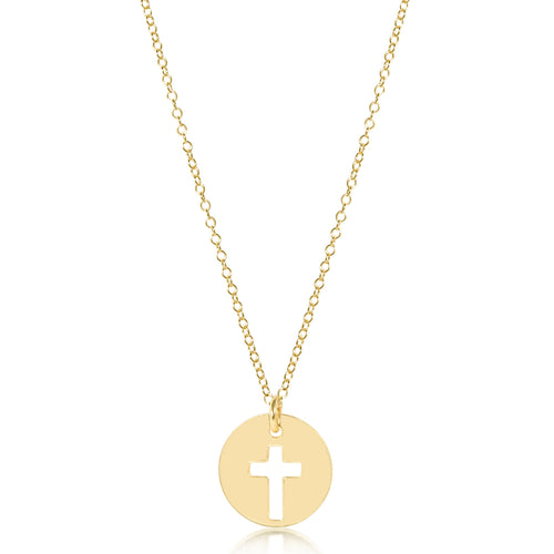 16" necklace gold - blessed disc