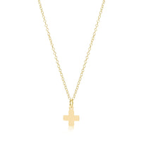 16" Necklace Gold - Signature Cross Gold Charm