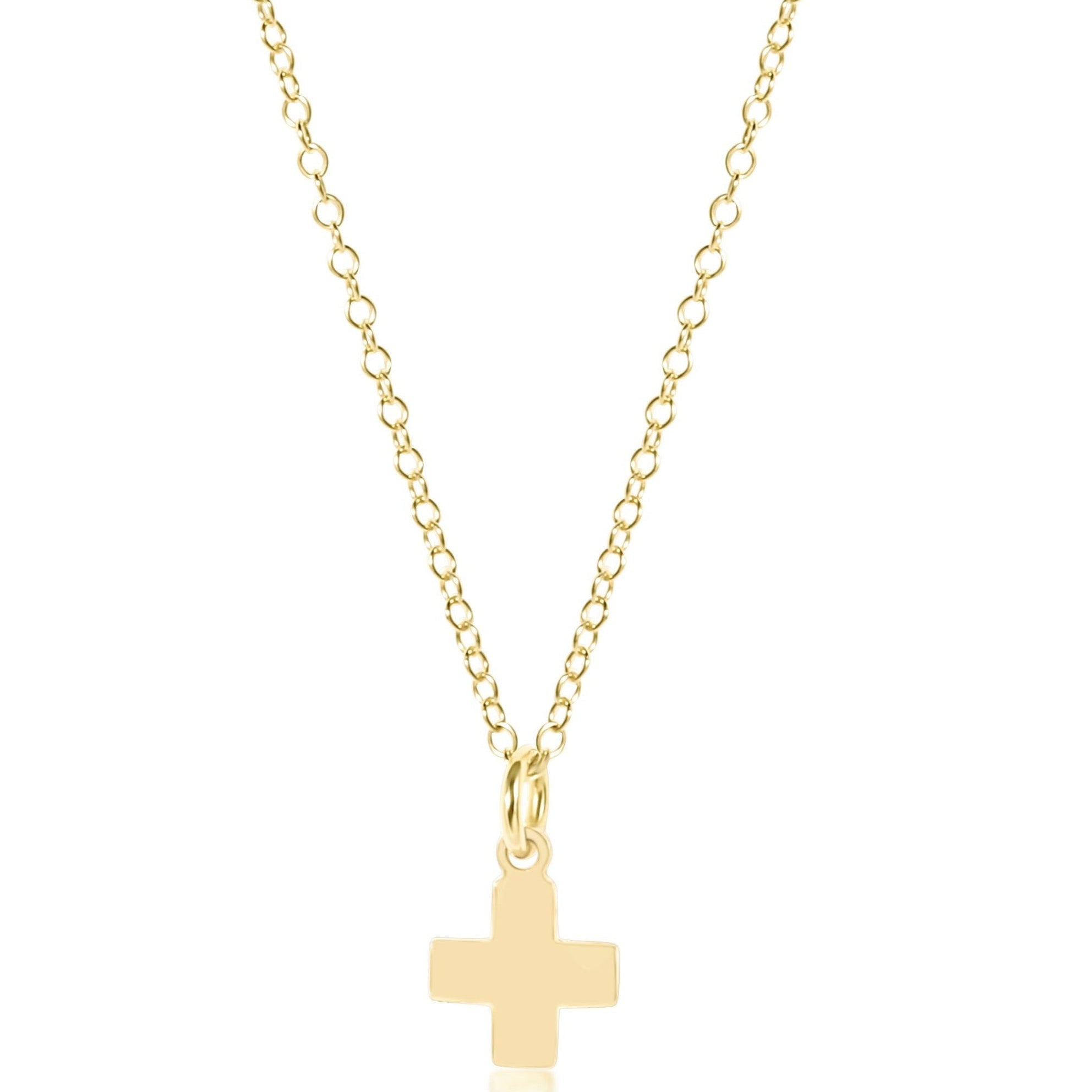 16" Necklace Gold - Signature Cross Gold Charm
