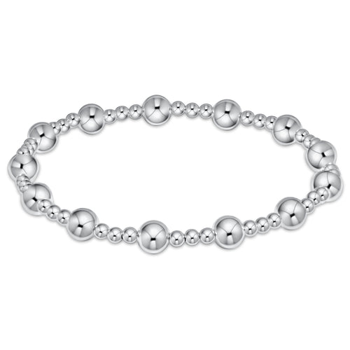 Classic Sincerity Pattern 6mm Bead Bracelet - Sterling