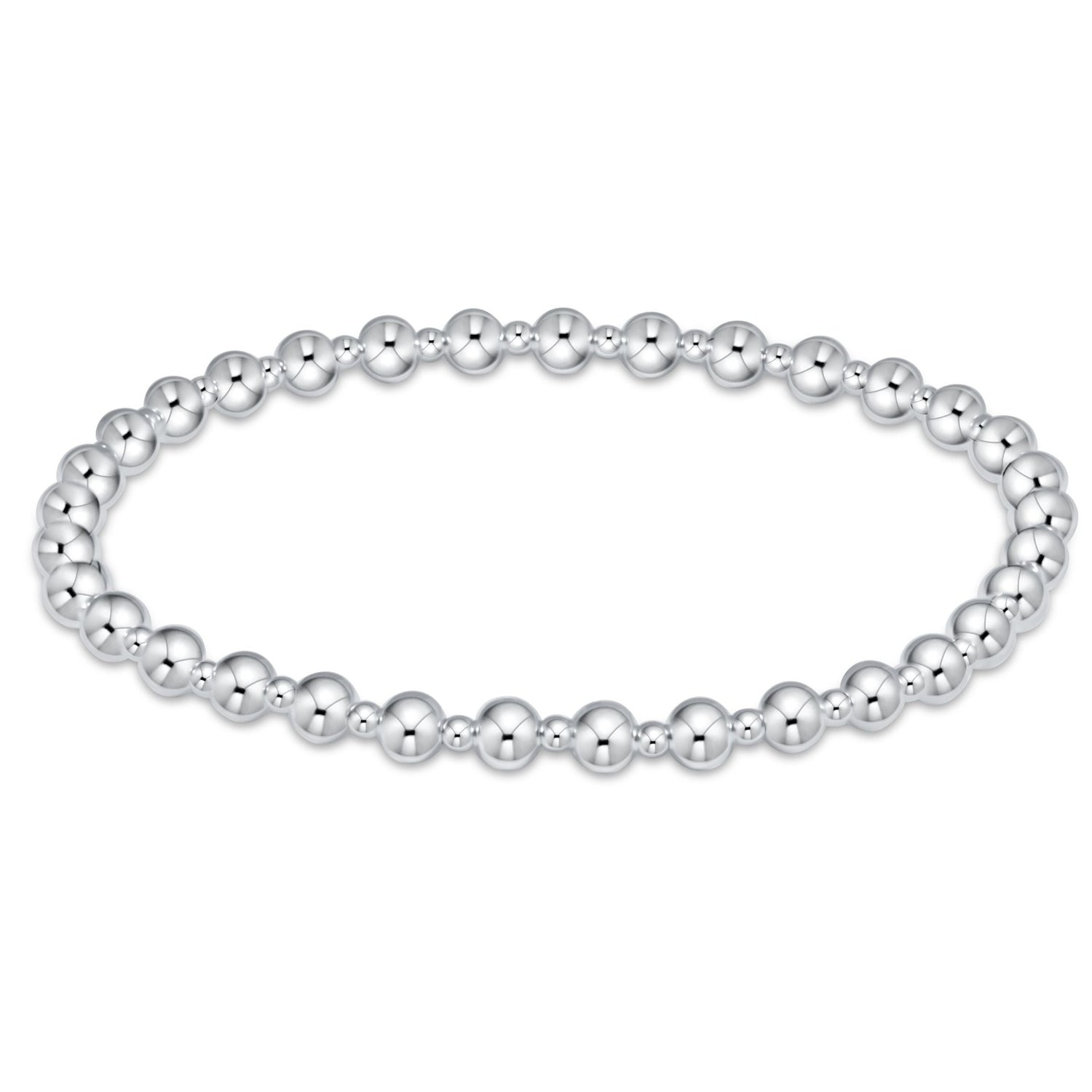 Classic Grateful Pattern 4mm Bead Bracelet - Sterling