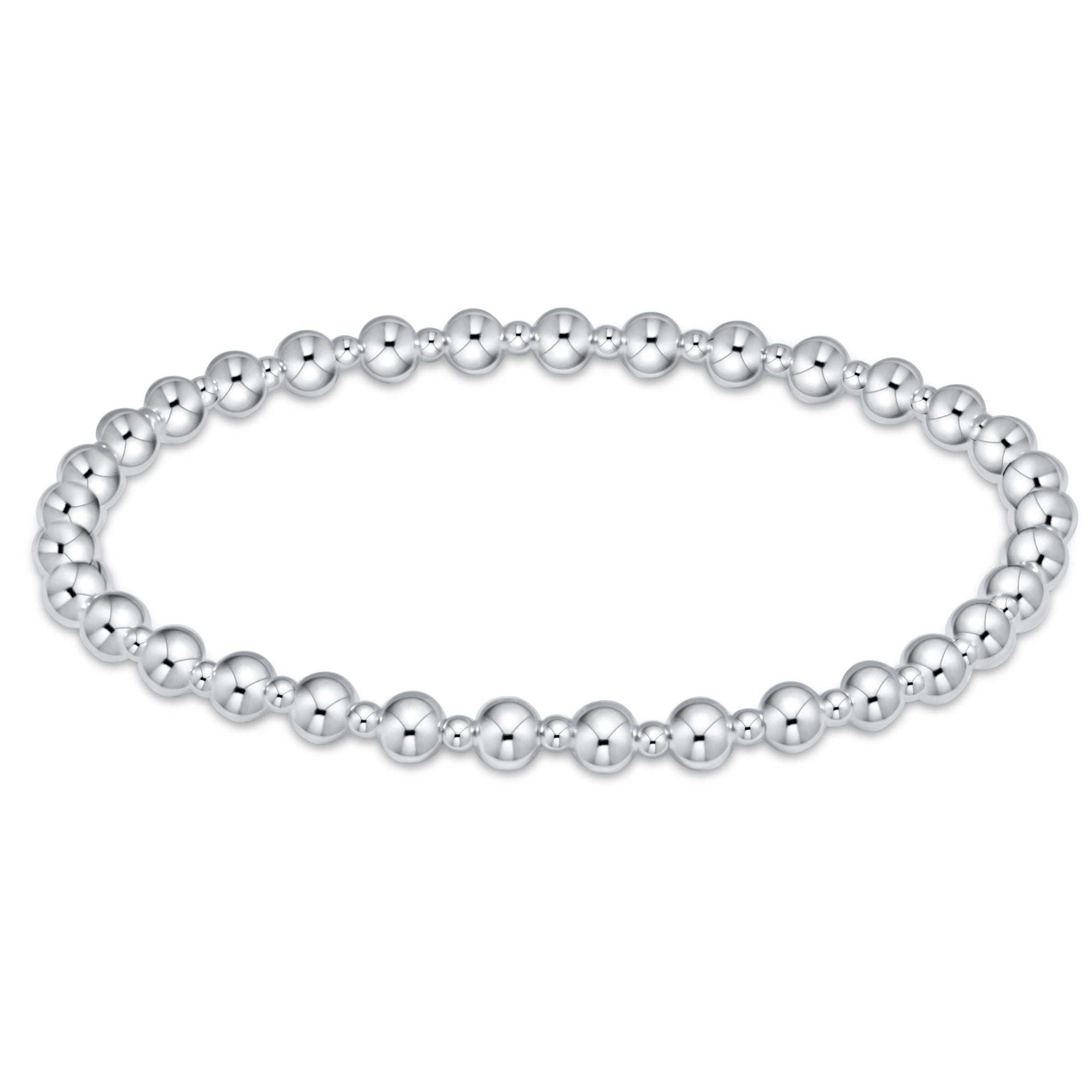 Classic Grateful Pattern 4mm Bead Bracelet - Sterling