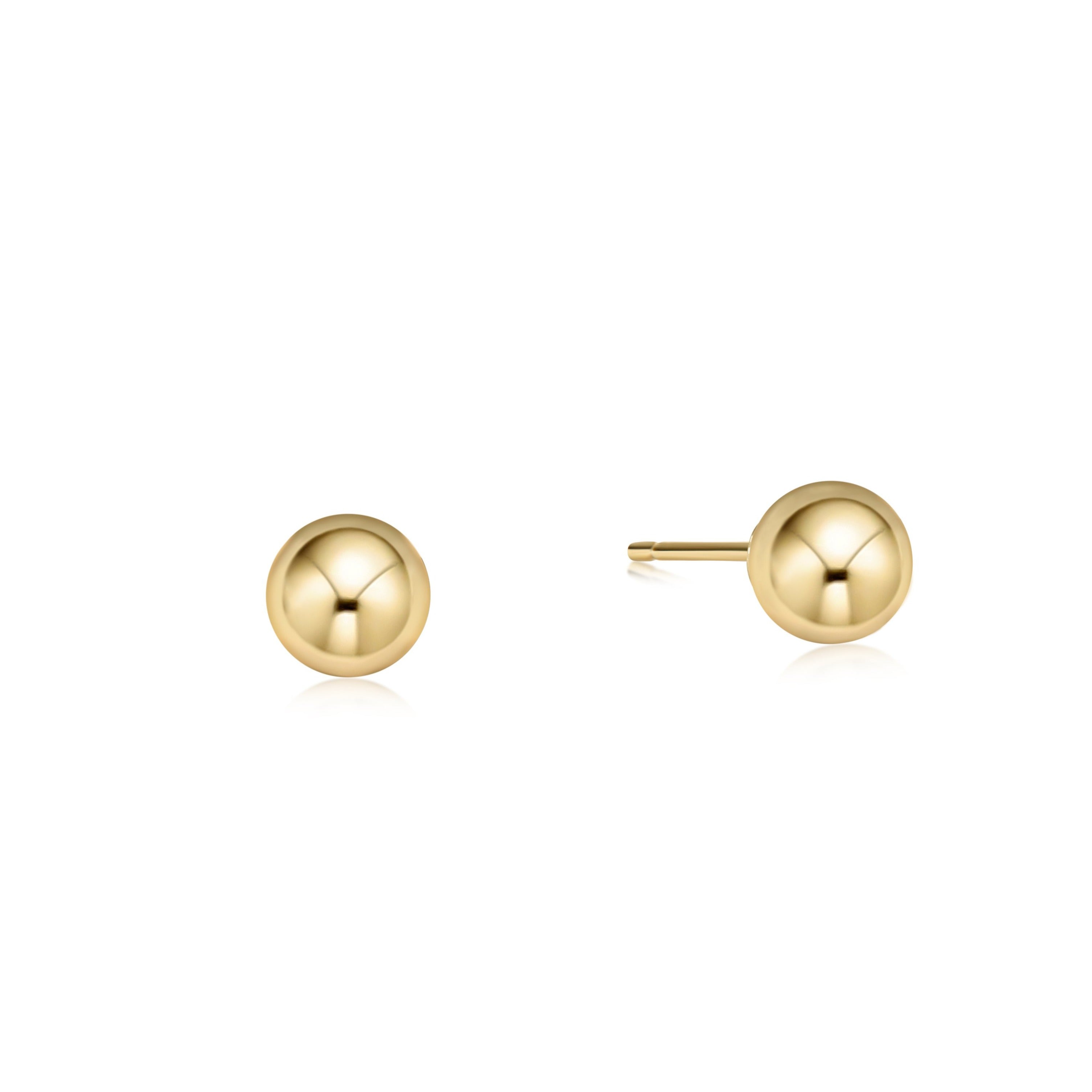 18ct Gold Vermeil 6mm Ball Stud Earrings – Sterling Silver Base, Pair