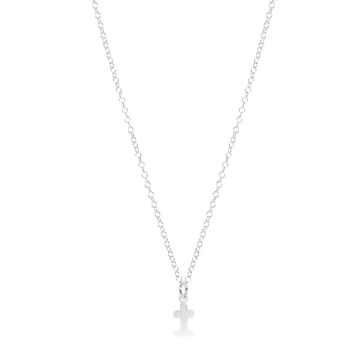 16" Necklace Sterling - Signature Cross Small Sterling Charm