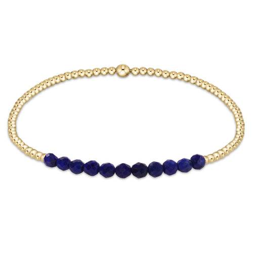 Gold Bliss 2mm Bead Bracelet - Lapis