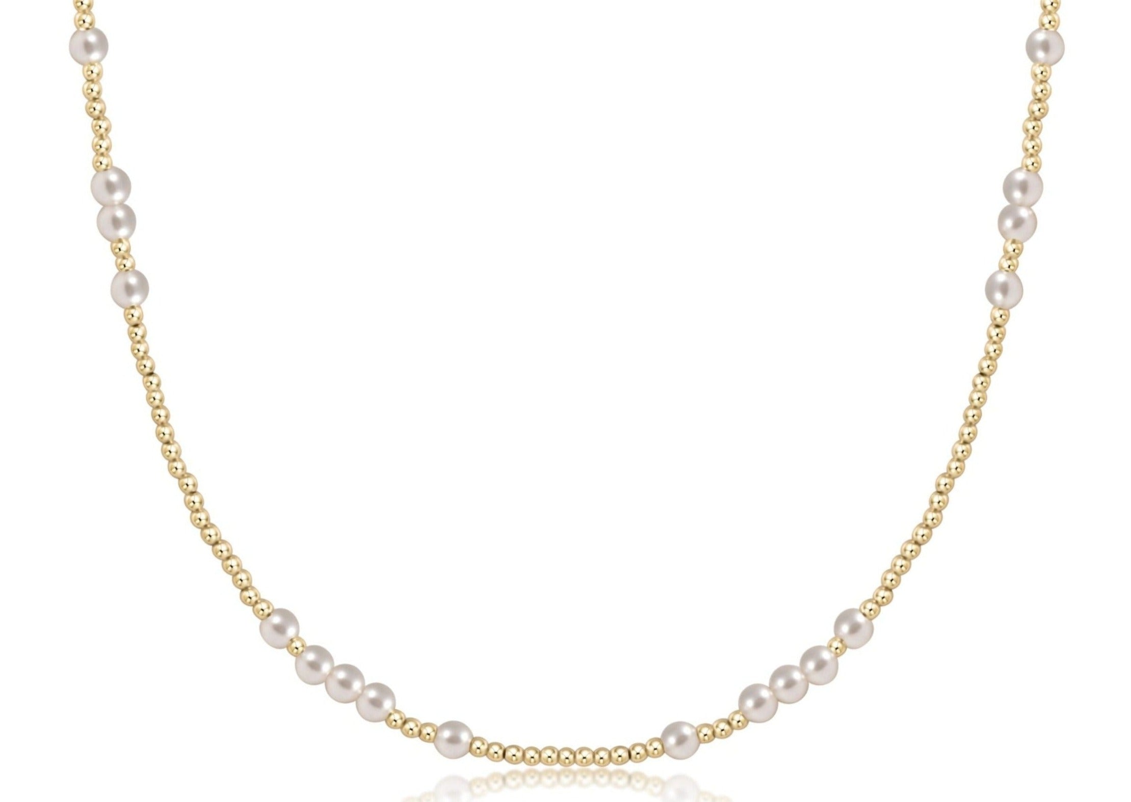 enasoluna Metallic pearl necklace-