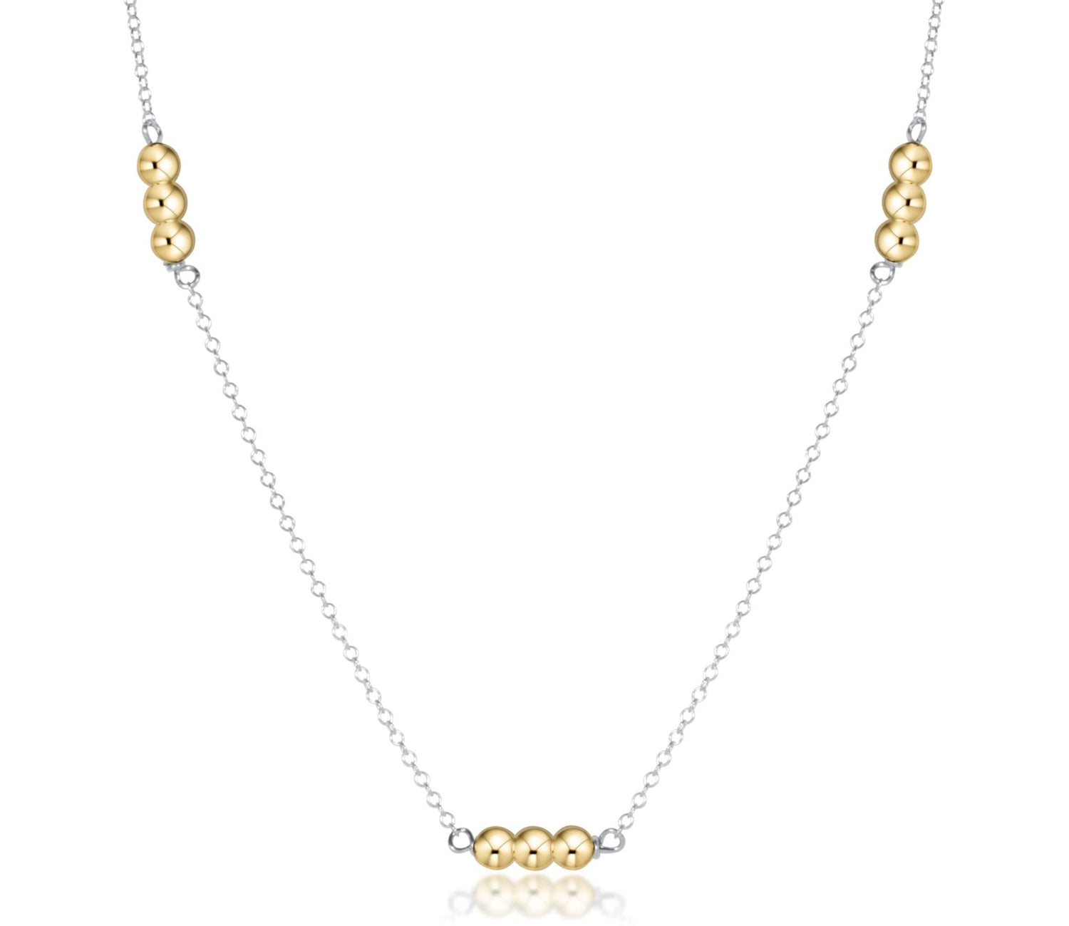 Choker Joy Simplicity Chain Sterling Mixed Metal - 3mm Gold