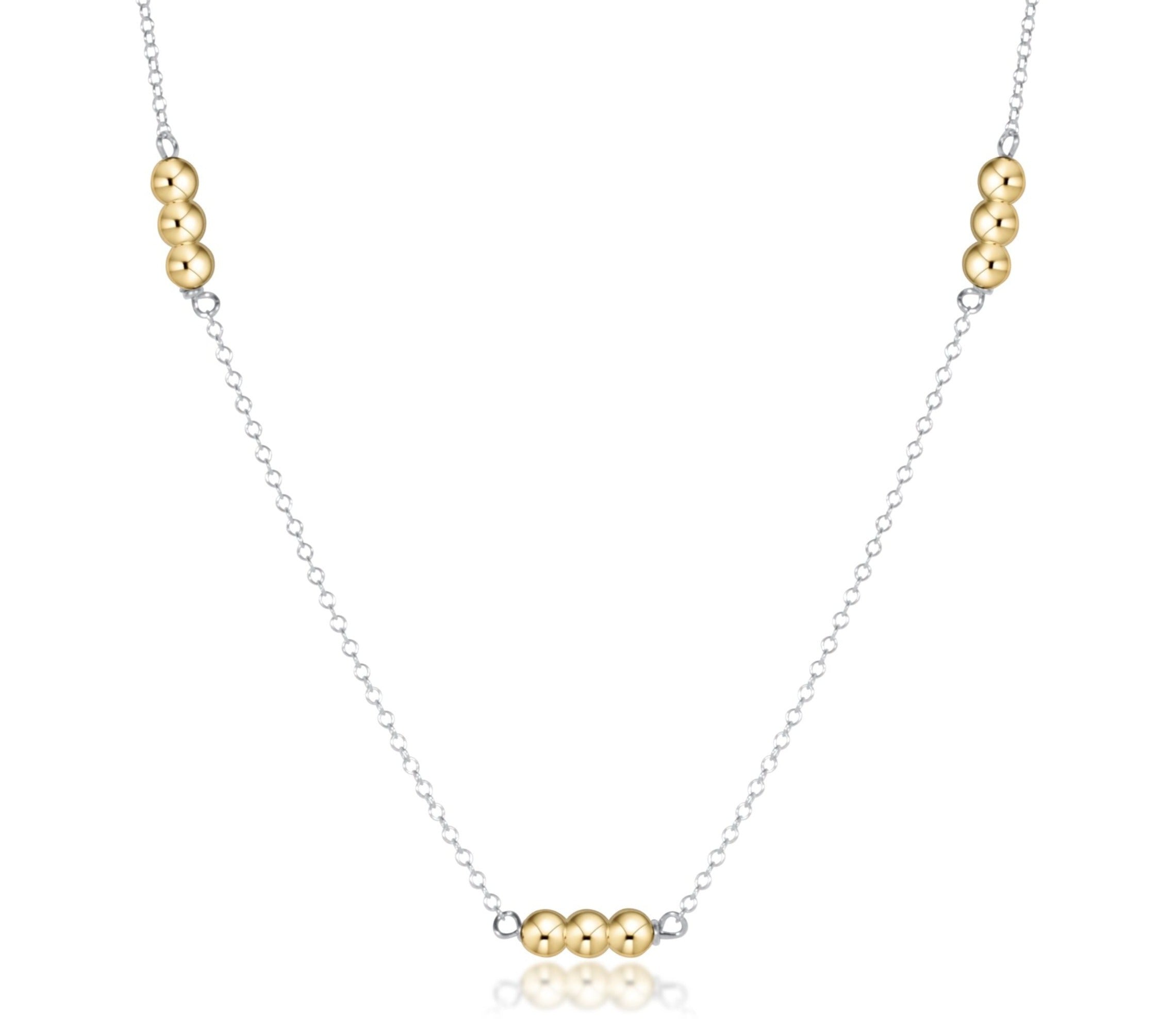 Choker Joy Simplicity Chain Sterling Mixed Metal - 3mm Gold