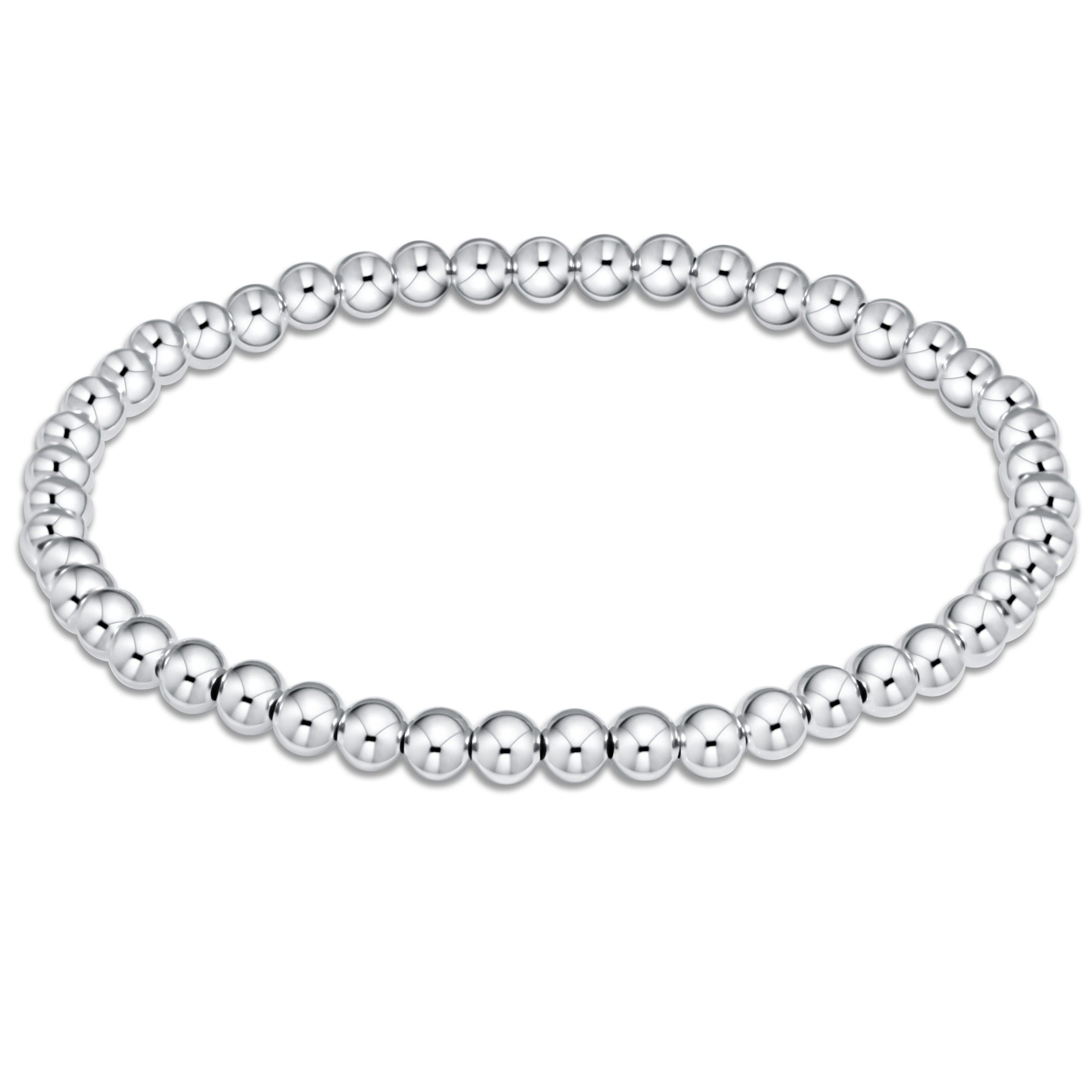 Toggle Bead Bracelet in Sterling Silver, 4 mm