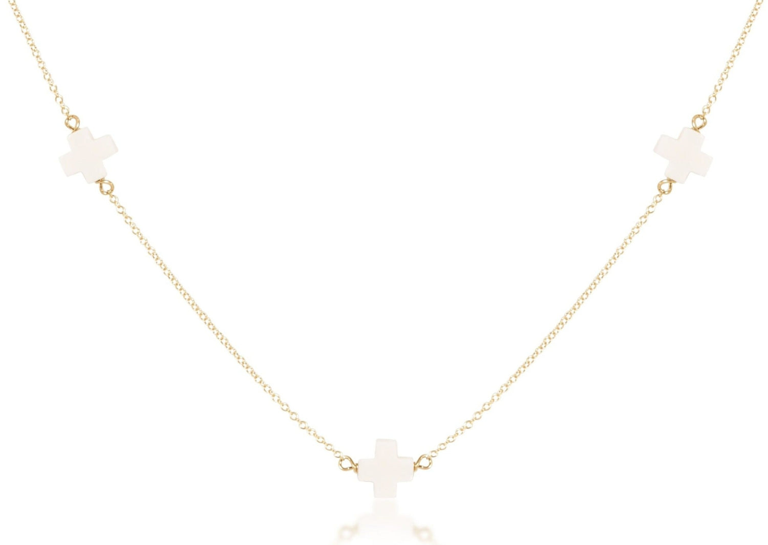 Choker Simplicity Chain Gold - Signature Cross Off-White