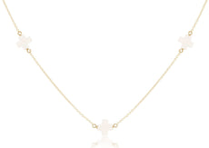 Choker Simplicity Chain Gold - Signature Cross Off-White