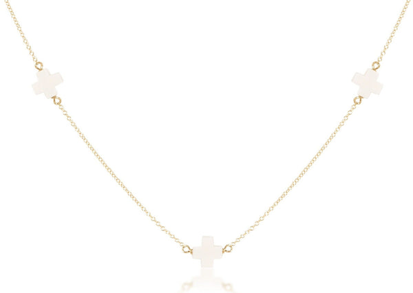 Choker Simplicity Chain Gold - Signature Cross Off-White