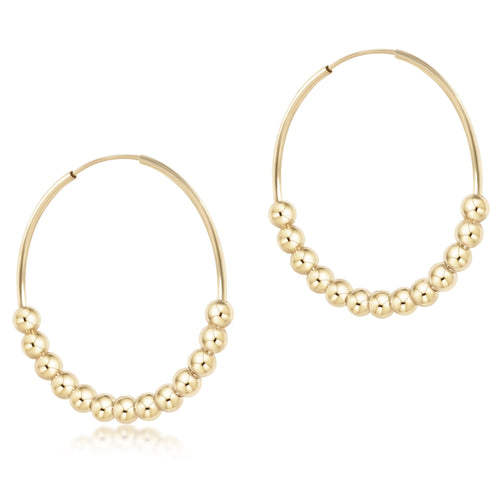 Classic Beaded Bliss Hoop - 4mm Gold