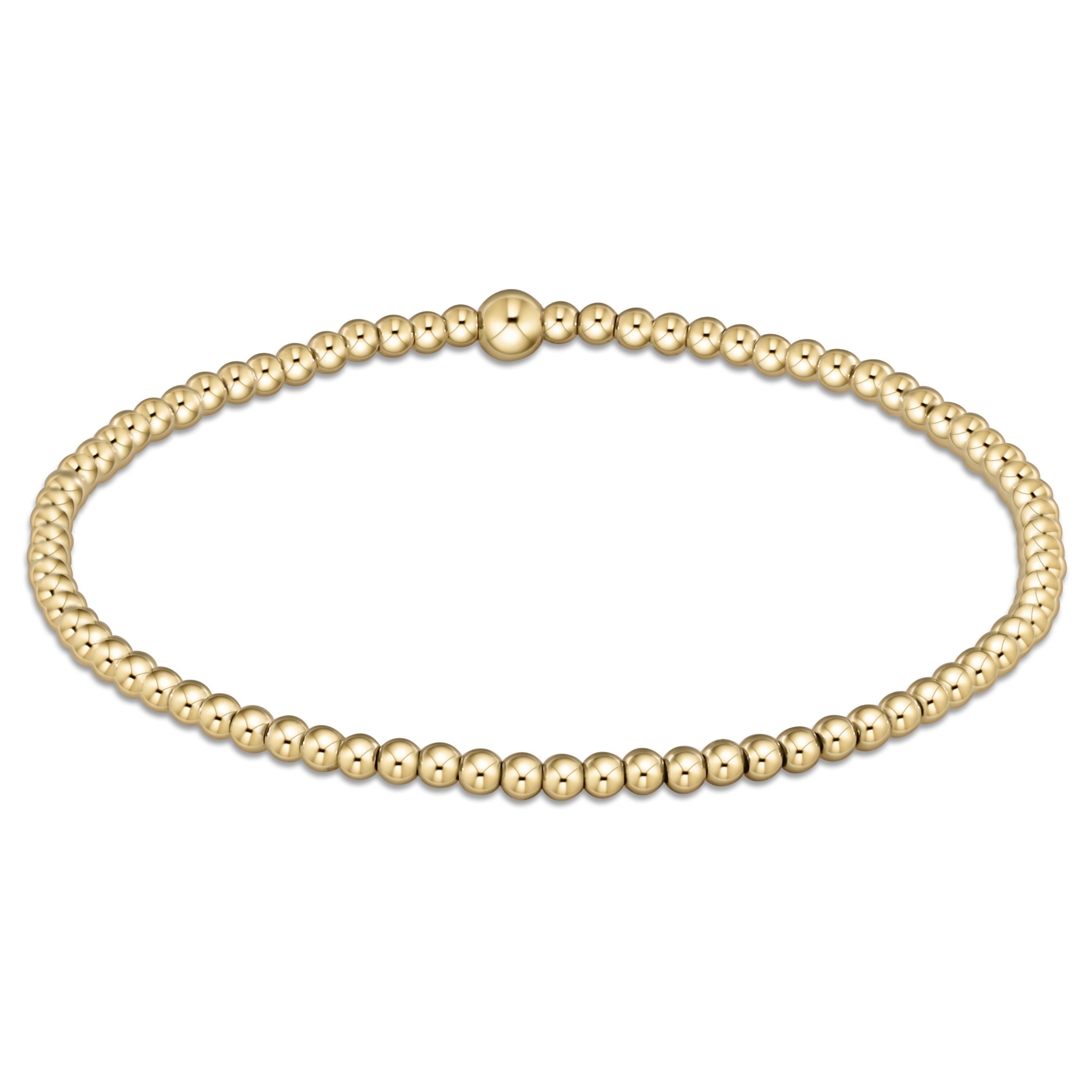 Gold Beaded Bracelet 2.5mm 3mm 4mm 5mm 14k Gold Filled Bead