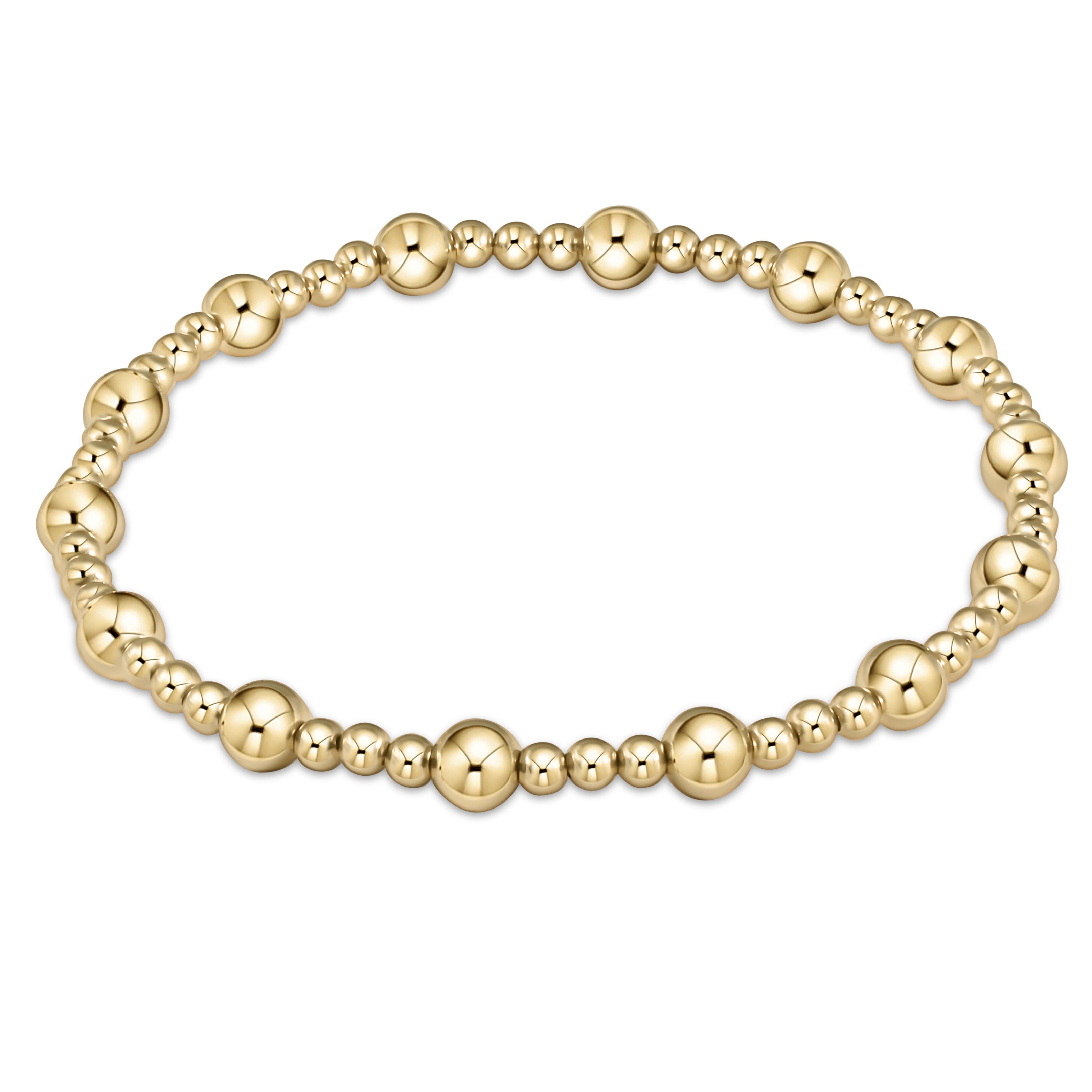 enewton Extends - Classic Sincerity Pattern 5mm Bead Bracelet - Gold