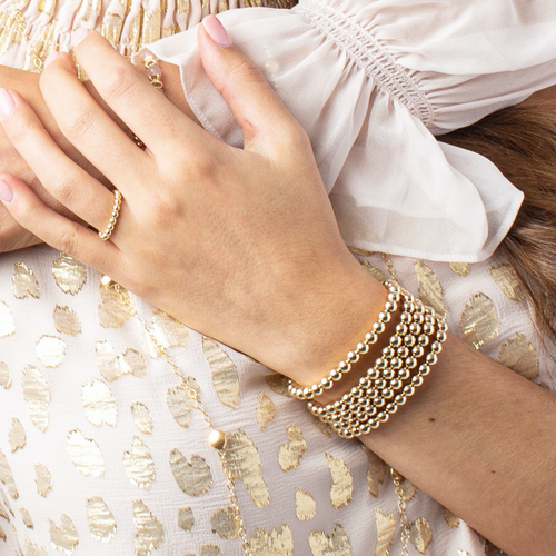 Rose Gold Bead Bracelets for Women 6 Small