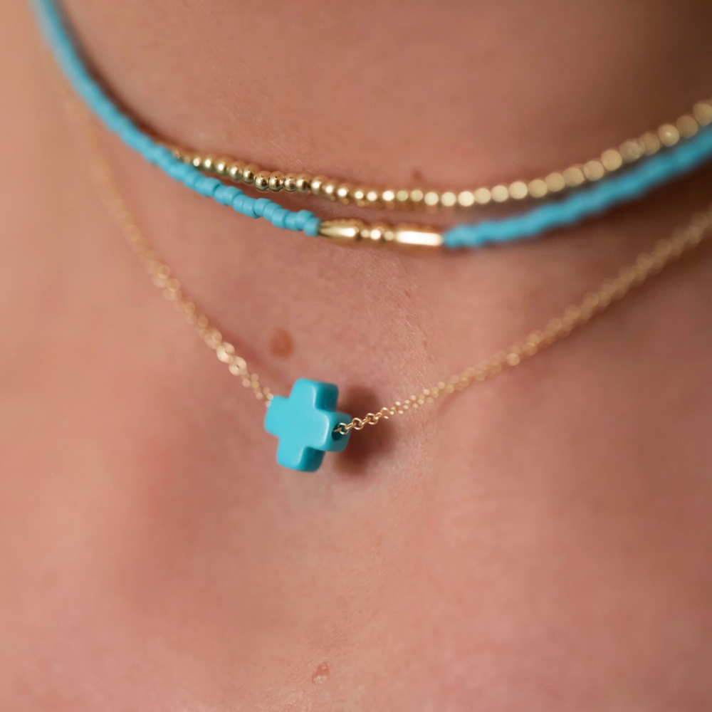 16 Necklace Gold Signature Cross